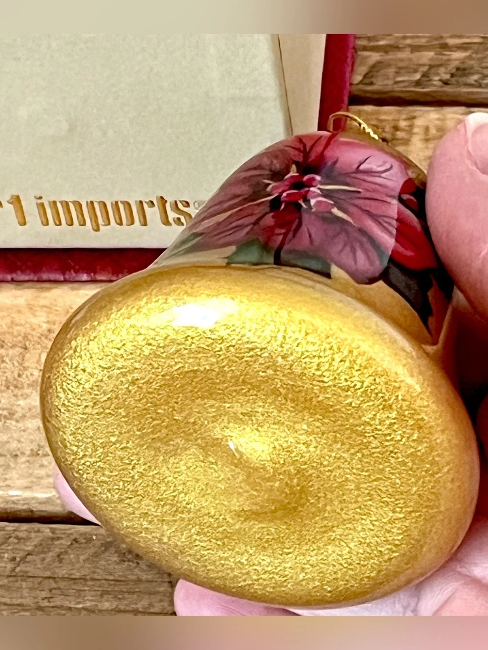 Pier 1 Li Bien 2016 Poinsettia Bell Ornament Boxed